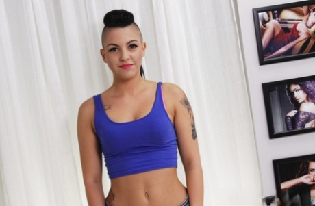 Tattooed teen Rachael Madori gets fucked hard on a casting couch 13910744